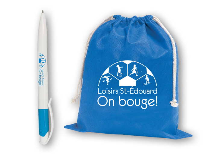 Crayons et stylos avec logo